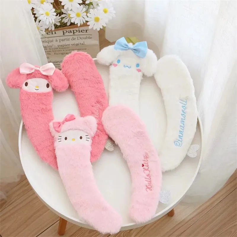 

Kawaii New My Melody Cinnamoroll Kuromi Sanrioes Plush Cartoon Cute Winter Plush Toilet Seat Cushion Household Toilet Cushion