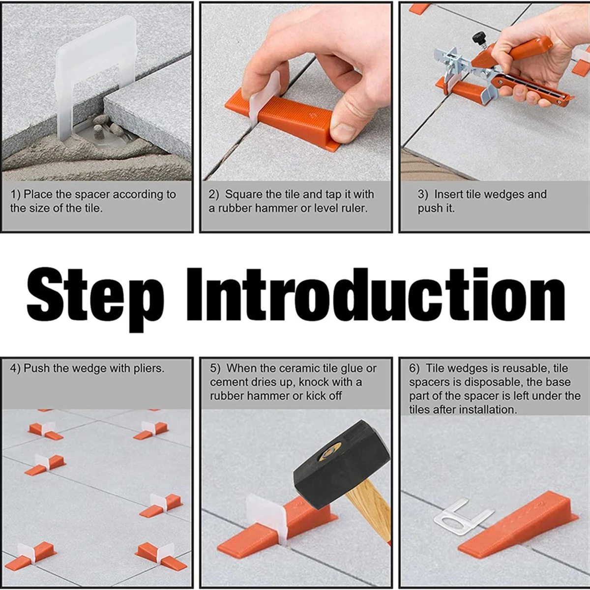 Tile Leveling System Clips 200-1000Pcs Tiles Leveler Spacers 1/1.5/2/2.5/3MM for Ceramic Laying Construction Tools | Инструменты