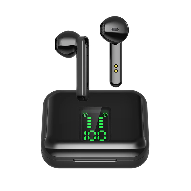 

Blue Tooth-compatible Earphones HD Stereo Super Bass Sport Headset Wireless Handsfree Headphones for Android IOS Phones