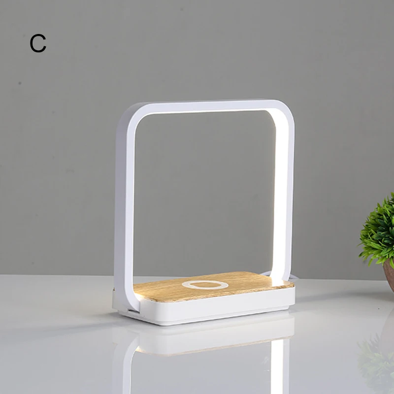 

Hot LED Desk Lamp Fast Wireless Charger Adjustable Angle Charging Table Bedside Night Light MVI-ing