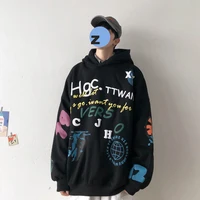 uyuk new winter new fleece and thickened three dimensional print loose casual trend hooded hoodie man streetwear hip hop