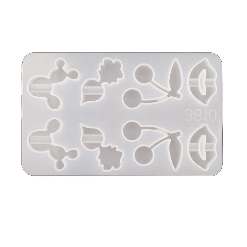 

41XC Crystal Epoxy Resin Mold Fruit Animal Straws Decoration Buckle Silicone Mould