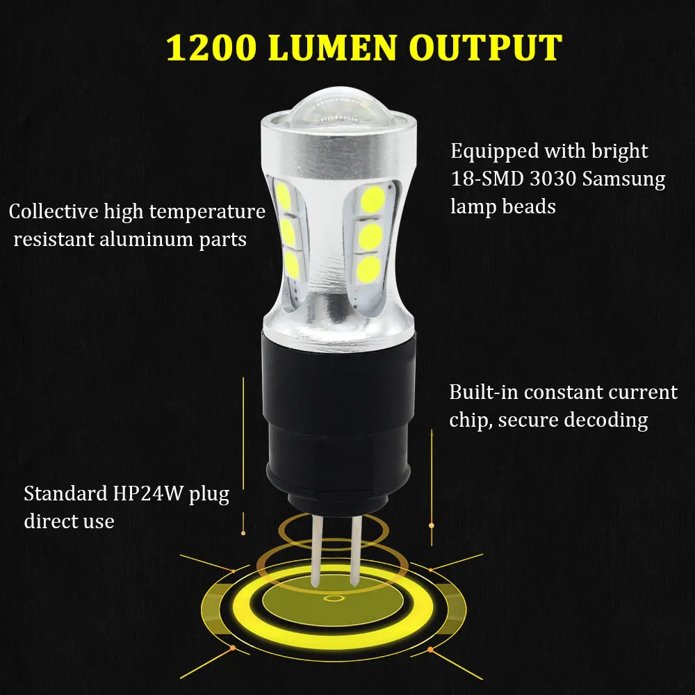 Белый высокой мощности hp24w G4 12v led лампочки для авто peugeot пежо 3008 5008 2009 2010 2011 2012 2013 2014