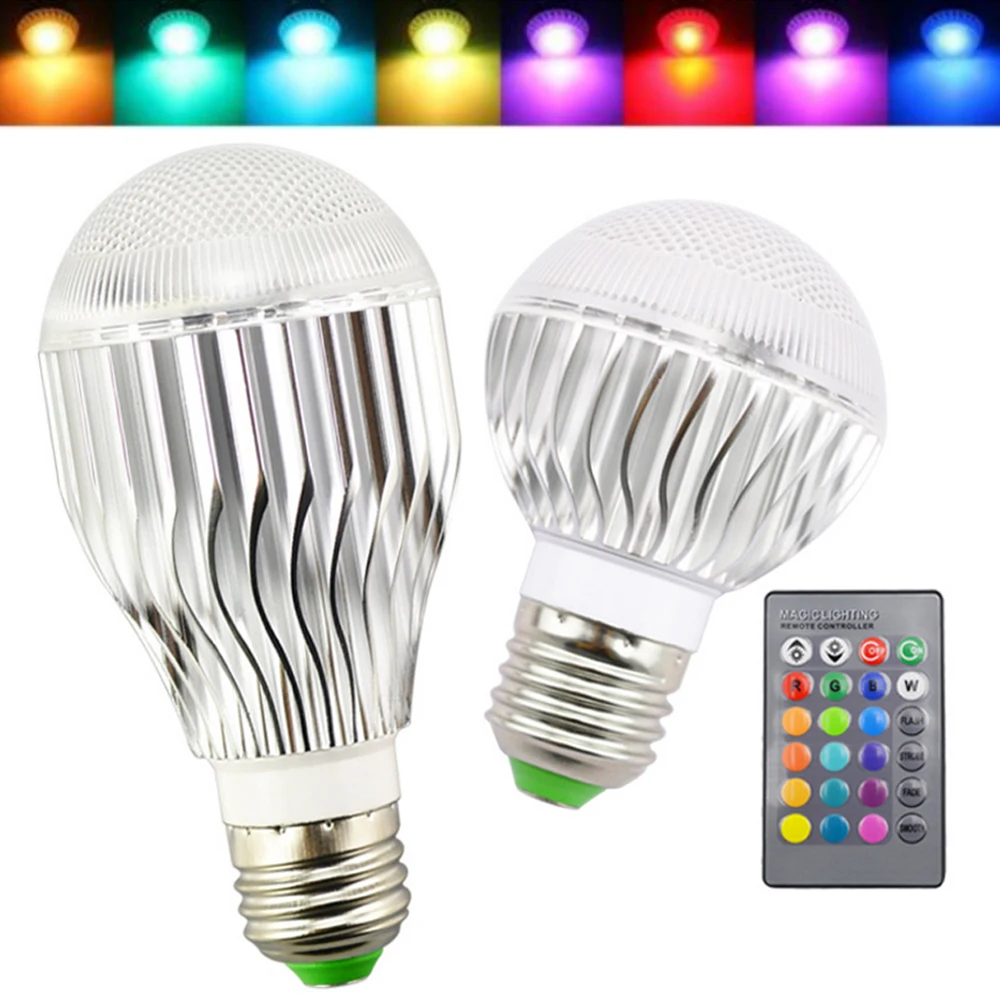 RGB светодиодный светильник с регулируемой яркостью 85 265 в E27 Светодиодный B22 GU10 16