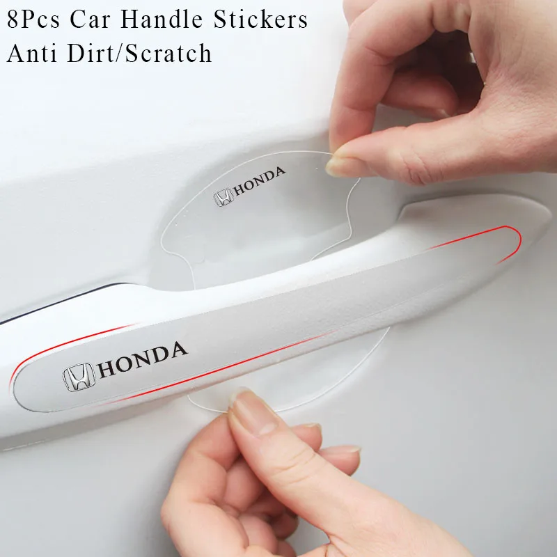8 шт. Защитная Наклейка на дверную ручку автомобиля пленка против царапин для Honda