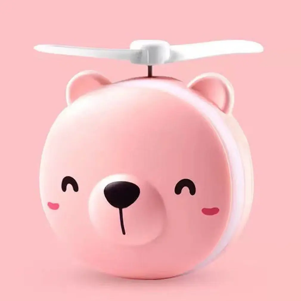 

Cartoon Pink Piggy Makeup Mirror With Lamp USB Fan Portable Rechargeable Led Makeup Mirror Mini Fill Light Mirror Small USB Fan