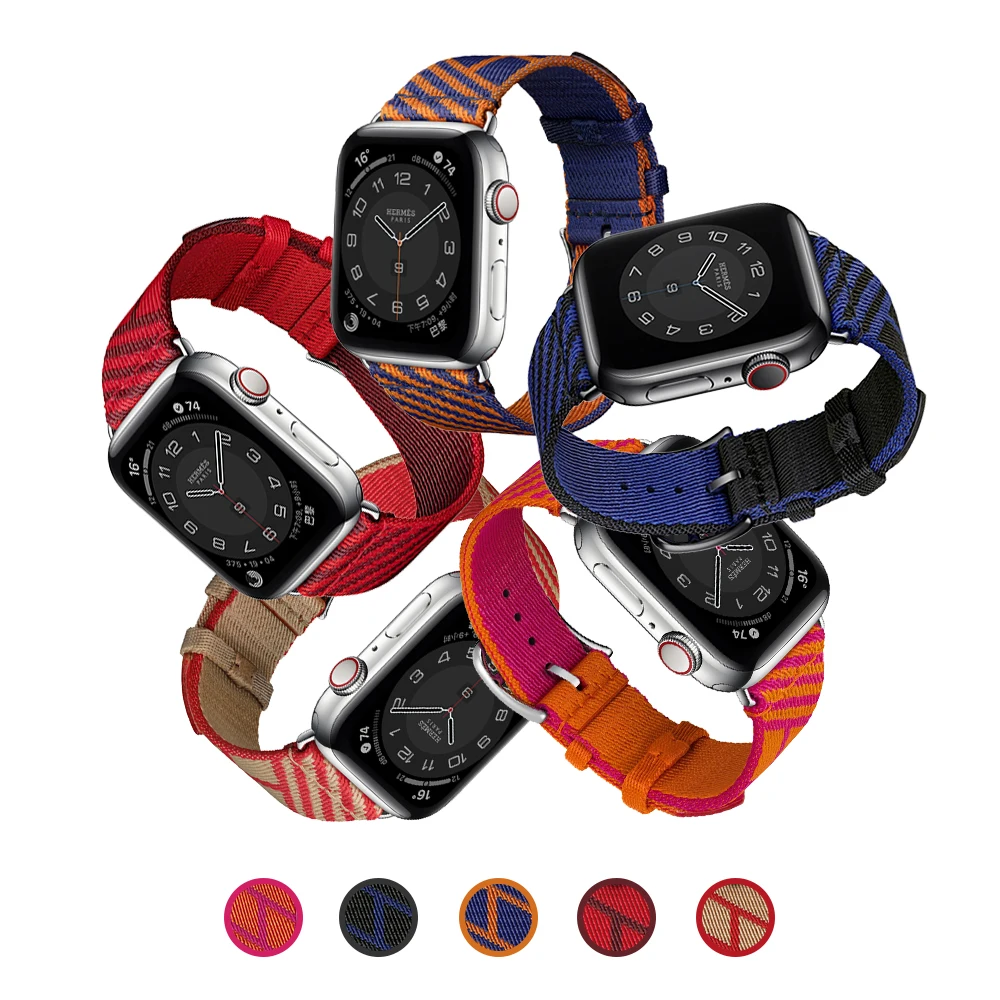 

Nylon Jumping Single Tour Strap For Apple Watch Band 40mm 44mm Fashion Loop Watchbands iWatch Series 3 4 5 6 SE 38mm 42mm