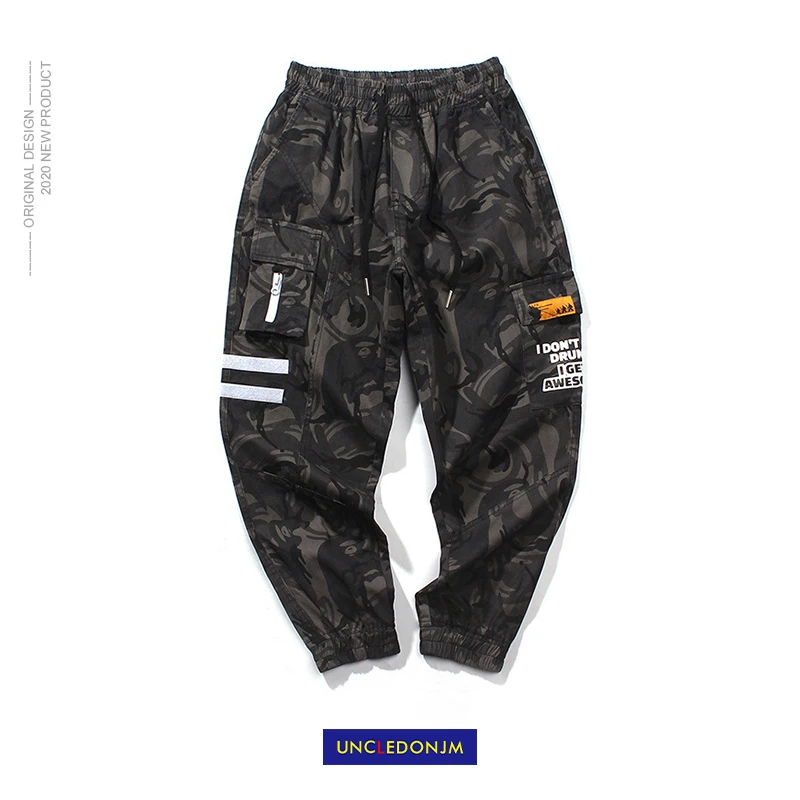 UNCLEDONJM камуфляжные брюки карго мужские свободные шаровары Повседневные хип хоп