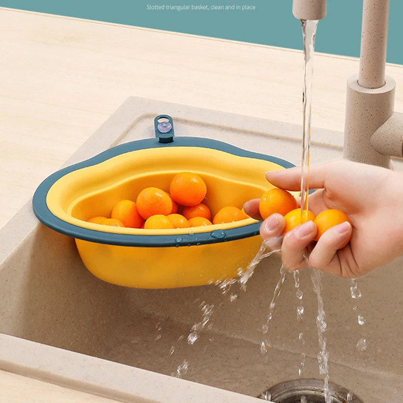 

Sink Drain Baskets Reversible Plastic Vegetable Organizer Large Capacity Fruits Storage Holder For Kitchen Home Storage Basket5.