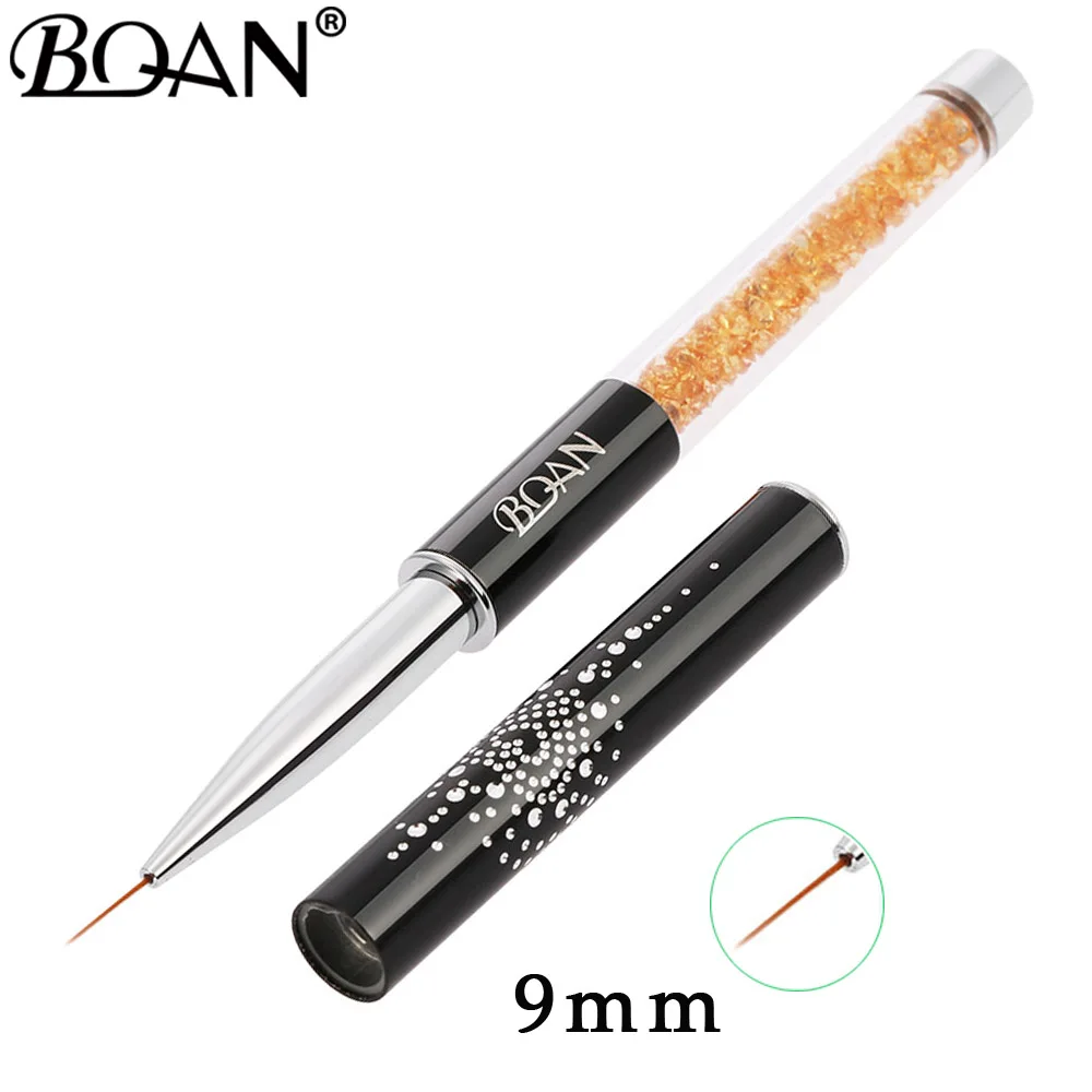 BQAN 1 PCS Crystal Handle 7/9/11mm Drawing Brush Liner Painting Pen Gel Polish Nail Art Manicure Tools | Красота и здоровье