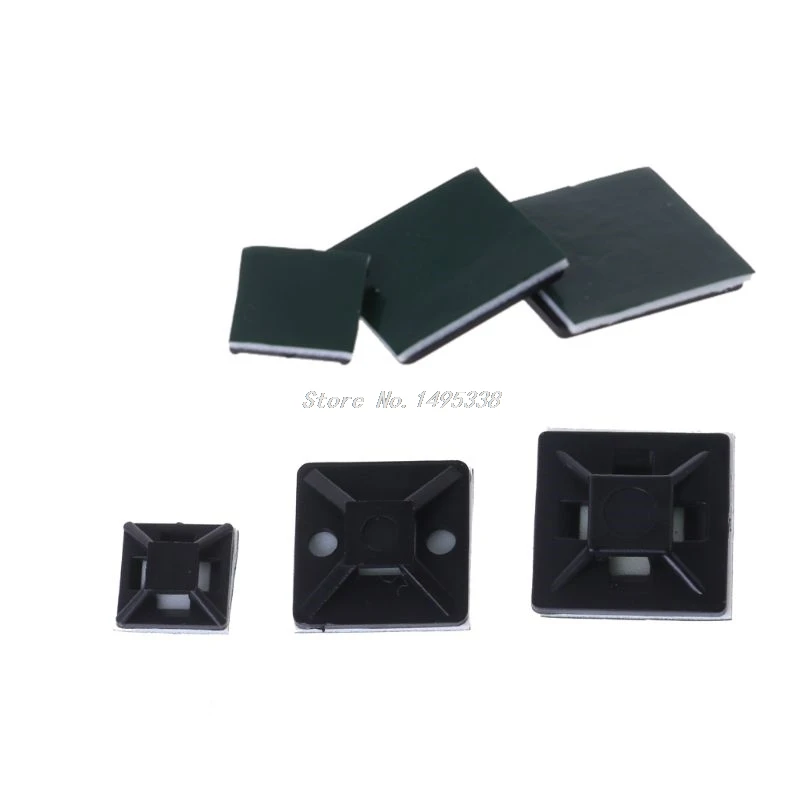 100 шт. черная застежка молния Автомобильный Кабель провод съемный самоклеящийся