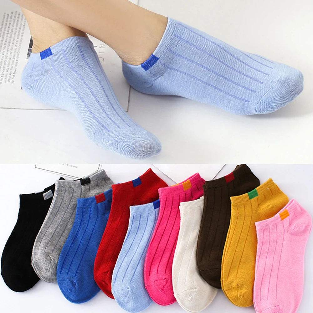 Носки-невидимки женские короткие, 10 шт. = 5 пар - изображение