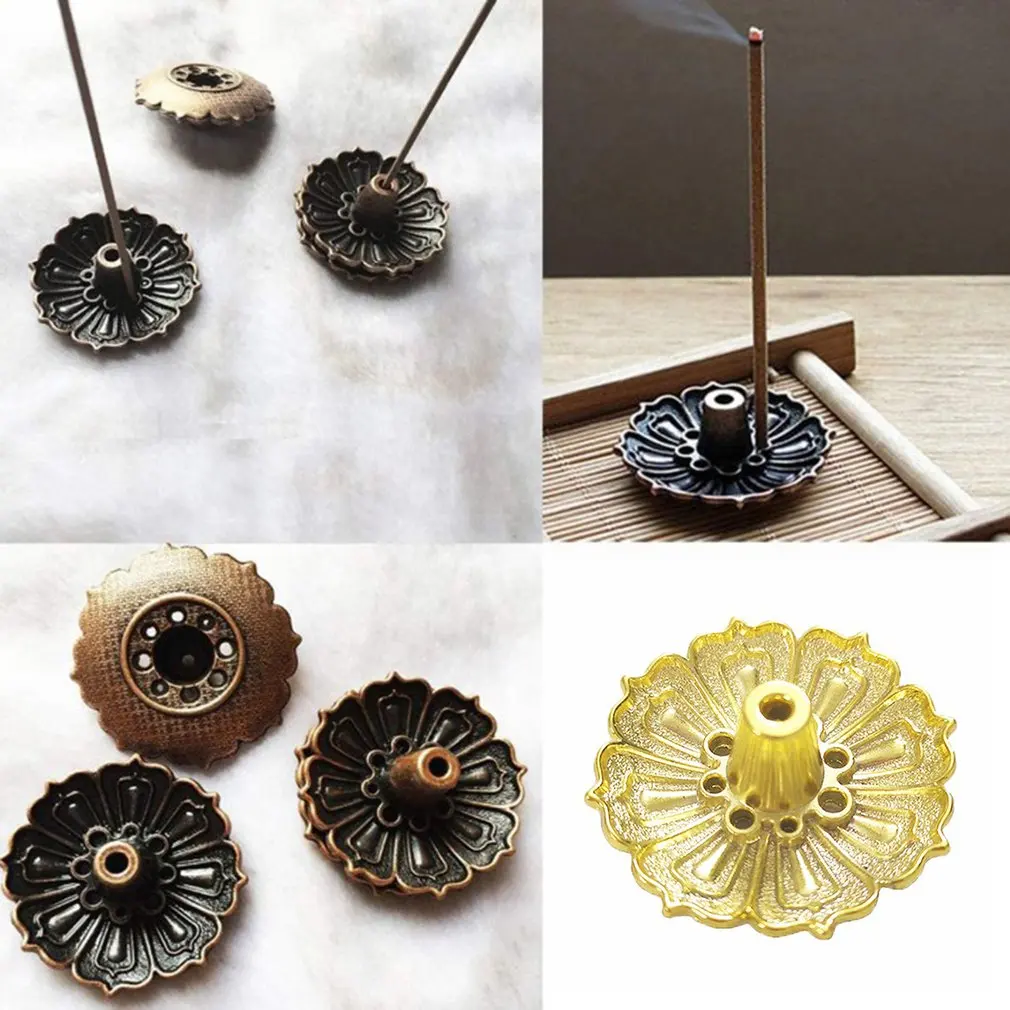 

9-hole copper mini lotus incense stick burner portable incense holder cone incense burner tea house home decoration accessories