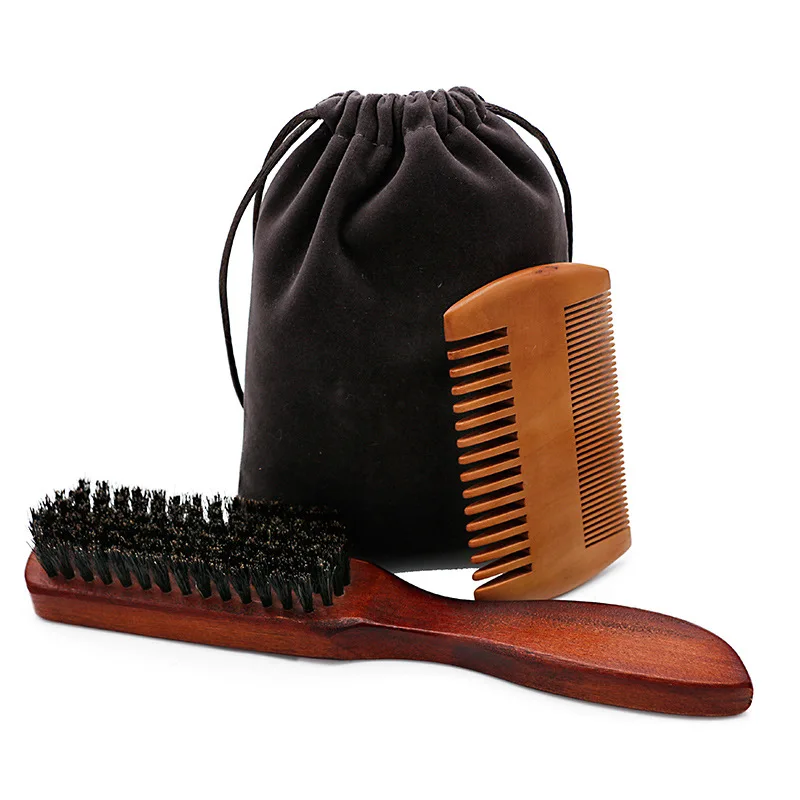 

Men Grooming Beard Kit Shaving Brush Double Sided Comb Portable Beard Shave Set