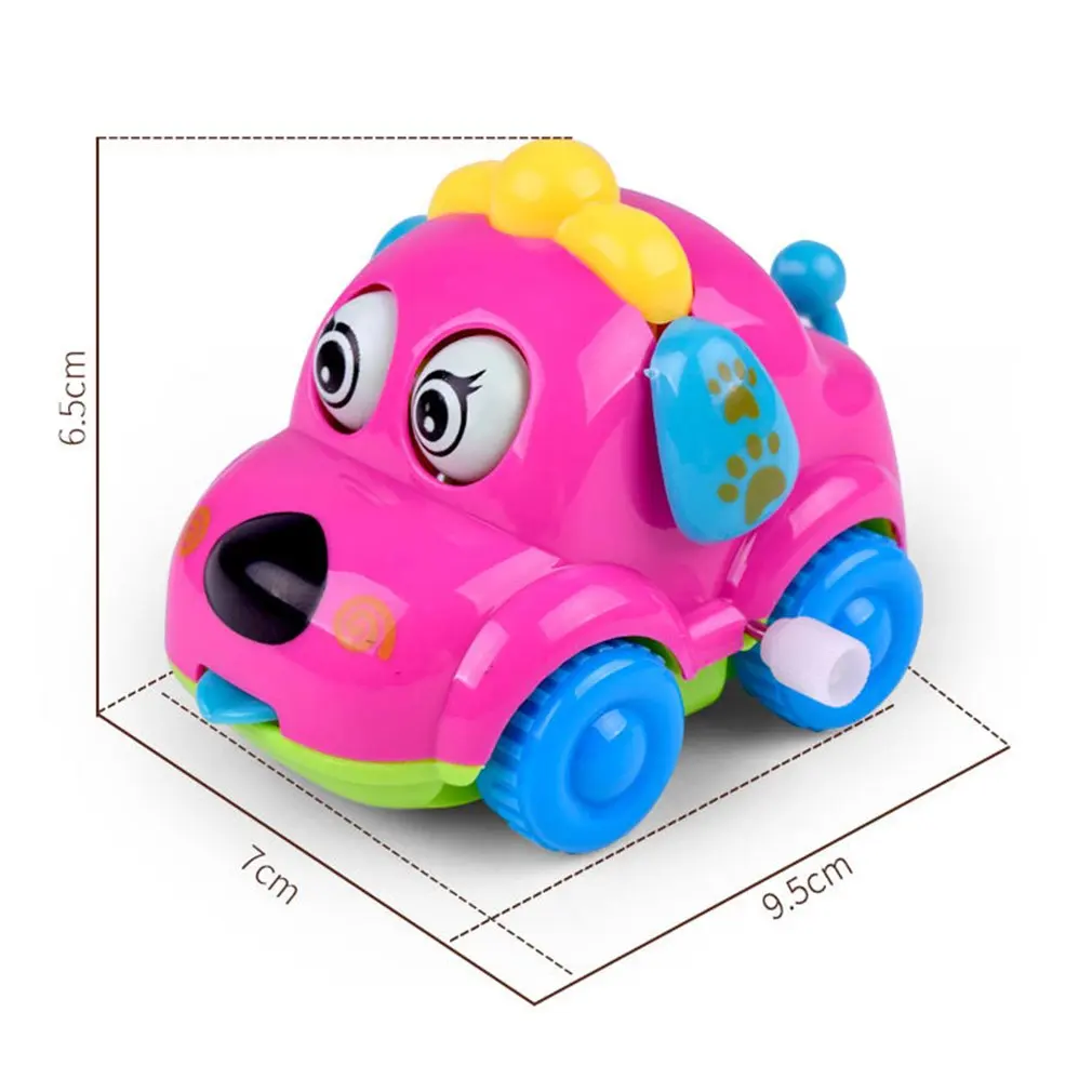 

Kawaii Lovely Cartoon Animal Dog Toys Running Car Clockwork Toys Classic Toy