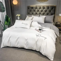 simplicity bed linen sheet pillowcase solid color single home duvet cover sets ab side nordic style bedding set queen size