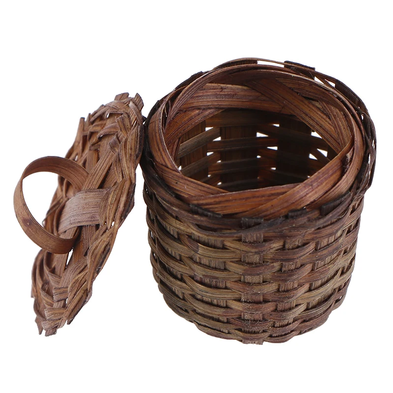 

New Arrival 1:12 Dollhouse Miniature Weaving Bamboo Basket Vegetable Basket Model Toys