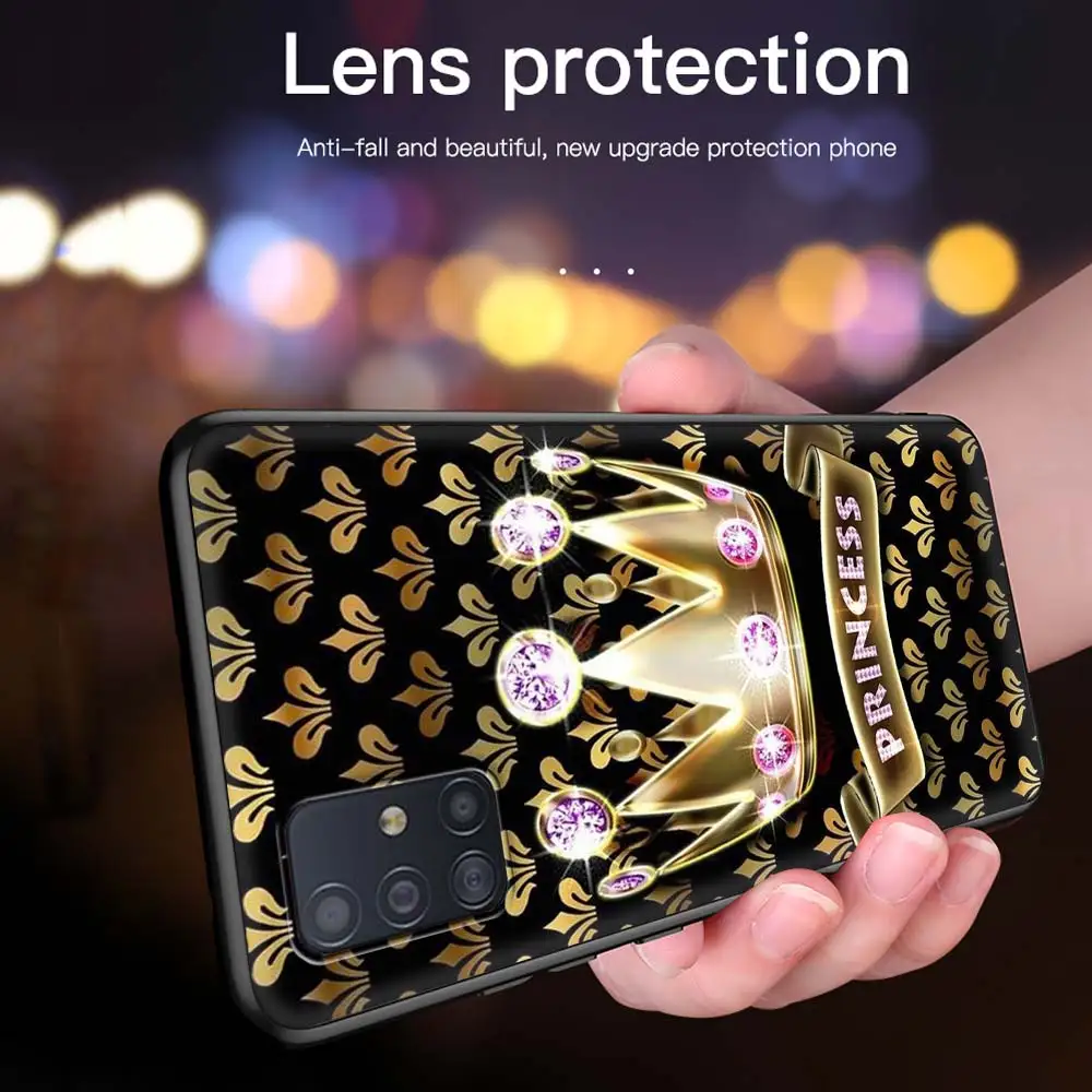 

Queen Princess Case For Samsung Galaxy A51 A71 A21s A31 A12 A32 5G A21 EU A52 4G A41 A11 Silicone Luxury Shell Cover
