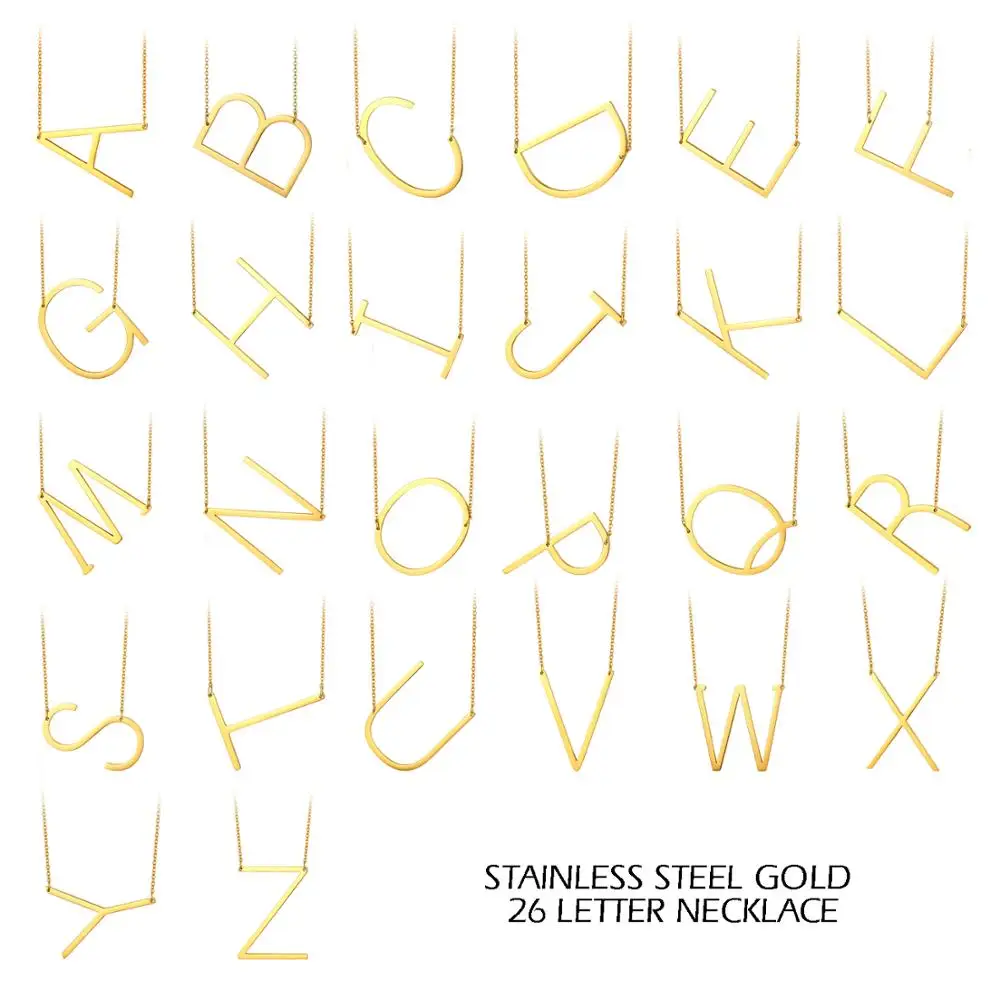 Ожерелье BONISKISS 2020 с подвеской инициалом ожерелье золотого цвета из нержавеющей
