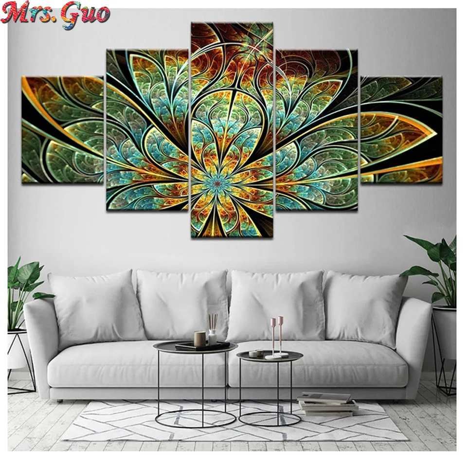 

Набор для алмазной вышивки «фейерверки», набор из 5 абстрактных картин 5D «сделай сам» с квадратными и круглыми стразами, мозаика