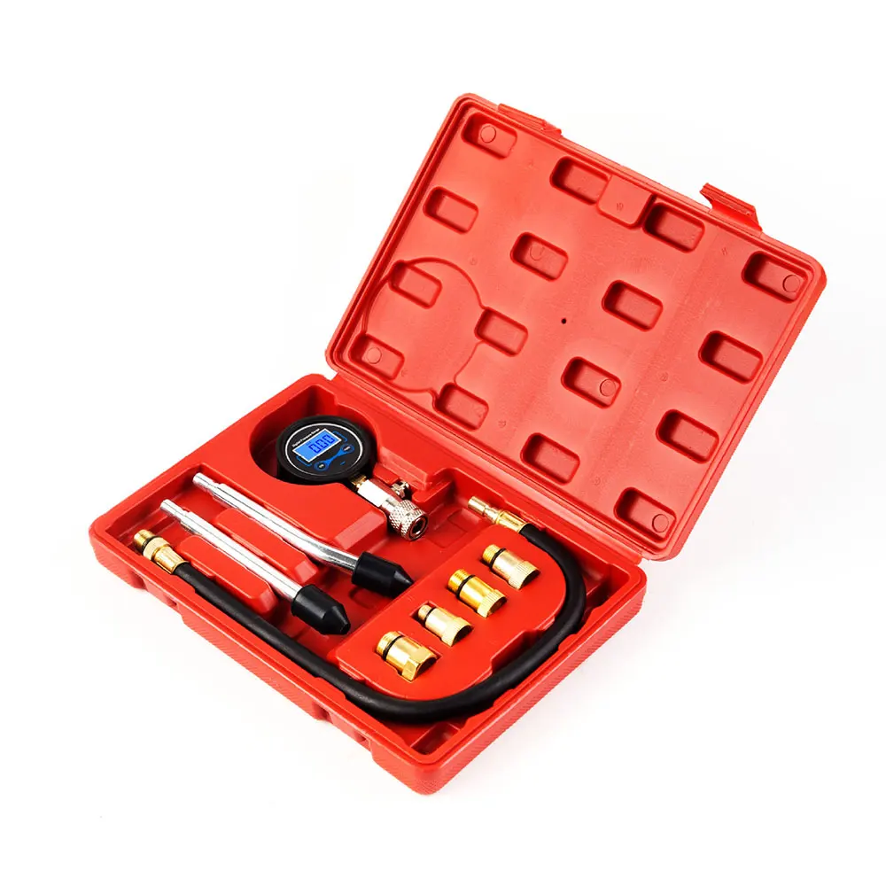 

Gasoline Engine Compression Tester Tool Kit Cylinder Pressure Gauge Tester Digital Display Auto Cylinder Pressure Detection Kit