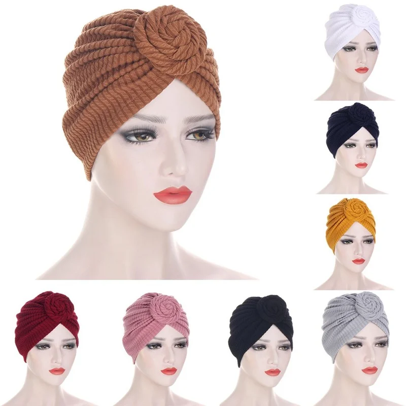 

Women Bonnets Fashion Multi-functional Multi-color Stripe Snail Hat Street Shot European and American Forehead Circle Hat 188