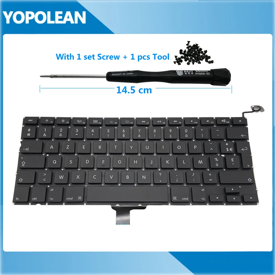 Новая AZERTY Французская клавиатура для Macbook Pro 13 &quotA1278 2009 2010 2011 2012|Клавиатуры замены|