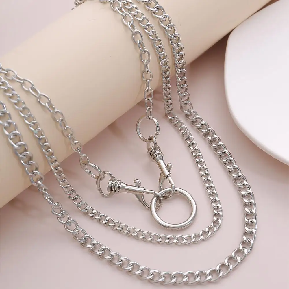 

IngeSight.Z 2Pcs/Set Multi Layered Gothic Round Circle Pendant Necklace Vintage Thick Miami Curb Cuban Choker Necklaces Jewelry