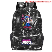 game friday night funkin backpacks students cartoon school bags teens travel mochila children boys girls book bag