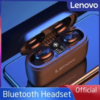 lenovo ht18 bluetooth earphones 1000mah battery charging box led display hifi stereo touch control with mic wireless headphones