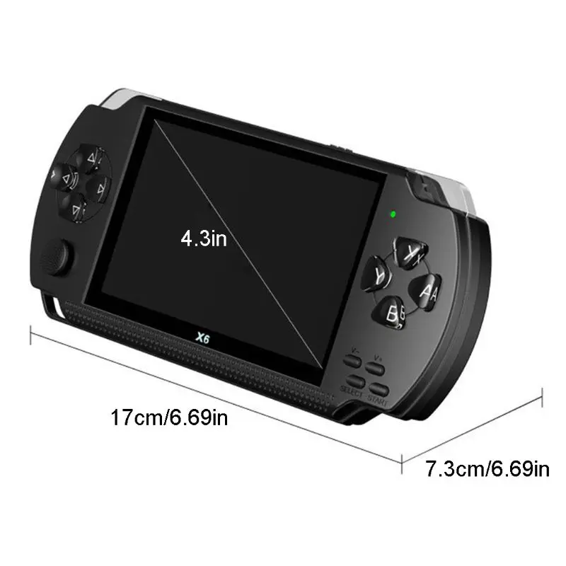 

4.3 in Pocket 8GB 64Bit Video MP3 MP4 Player Camera Handheld Retro Game Console