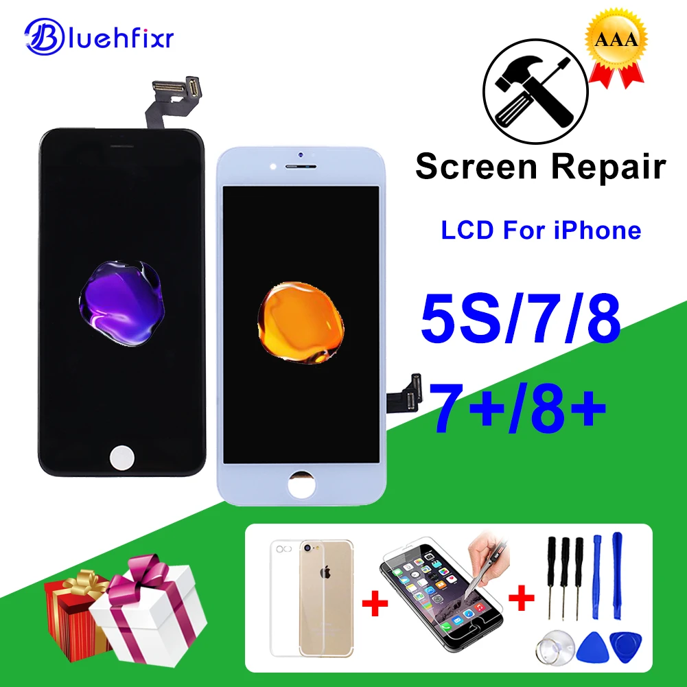 Качество AAA без битых пикселей для iPhone 5S 5 SE 6 6S 7 8 Plus ЖК дисплей с сенсорным экраном
