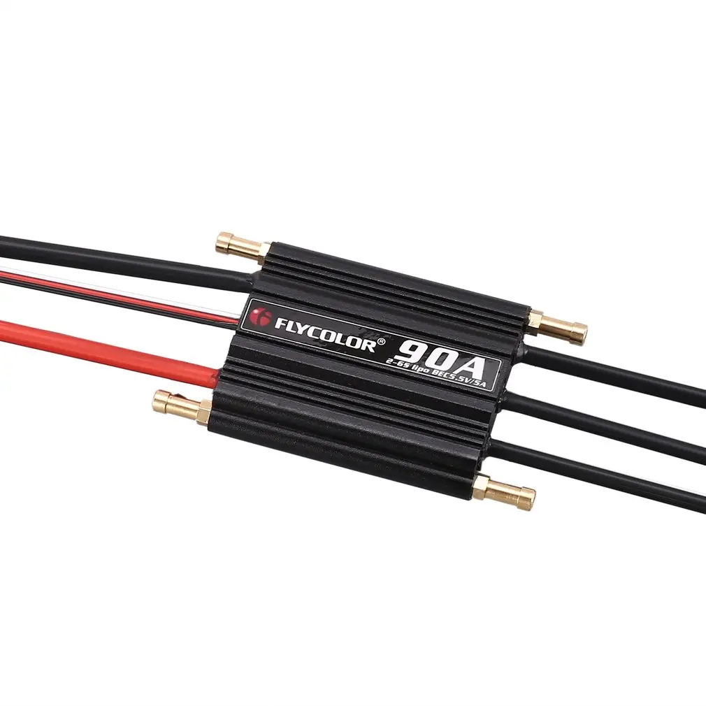 Controlador de velocidad Original FLYCOLOR 2-6S 90A, controlador de velocidad ESC sin escobillas, impermeable, para barco teledirigido con BEC 5,5 V/5A, sistema de refrigeraci&oacute;n por agua-4