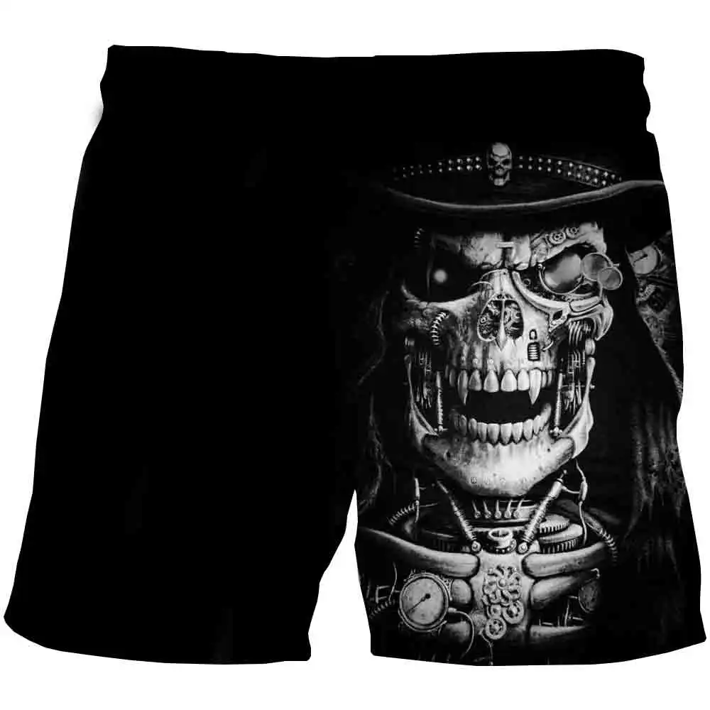 

2021 Summer Mens 3D Shorts Sickle Skull Printed Casual Swimming Beach Shorts Fashion Swimsuit Shorts Oversized For Adult Shorts