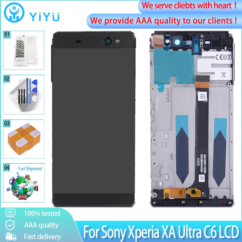 ЖК-дисплей 6 0 дюйма для SONY Xperia XA Ultra сенсорный экран дигитайзер Замена C6 F3211 F3212 F3215