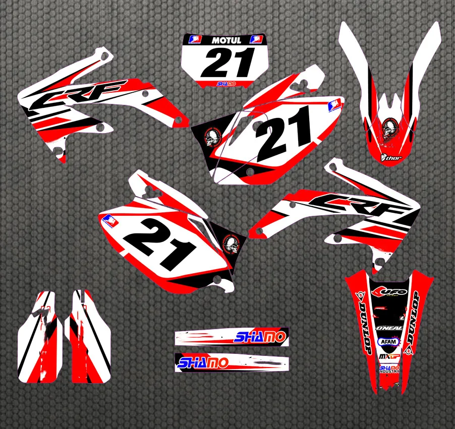 Полный набор командных видов наклейки Графика для HONDA CRF 250X CRF250X 2008 2009 2010 2011 2012 2013
