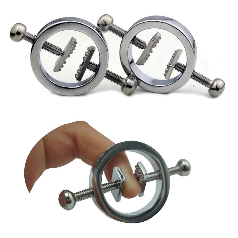 

1 Pair Stainless Steel Adjustable Nipple Clamps Fetish Torture Play Metal Breast Clips Retraction Corrector For Women