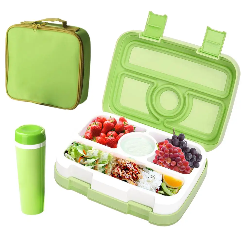 Портативная детская коробка для завтрака с 4 отсеками Microwavable мультфильм Bento коробка герметичный контейнер для еды ланчбокс для пикника