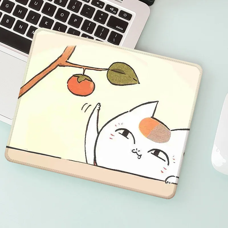 

Cat small mouse pad girl heart edge banding office non-slip rubber pad