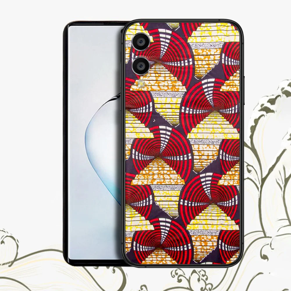 

African Style Fabric Print Flower Huawei Honor 6A 7A 7C 8 8A 8X 9 9X 10x 10 10i 20 30 30i Lite Pro Play For Phone Case black
