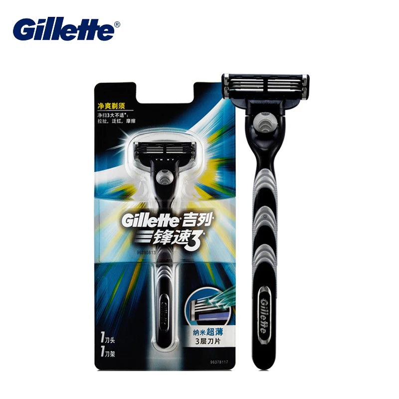 

Original Gillette Razor Mach 3 Safety for Men's Bread Hair Shaving Machine Shaver Blades 3 Edges Manual Shave 1 Holder 1 Blade