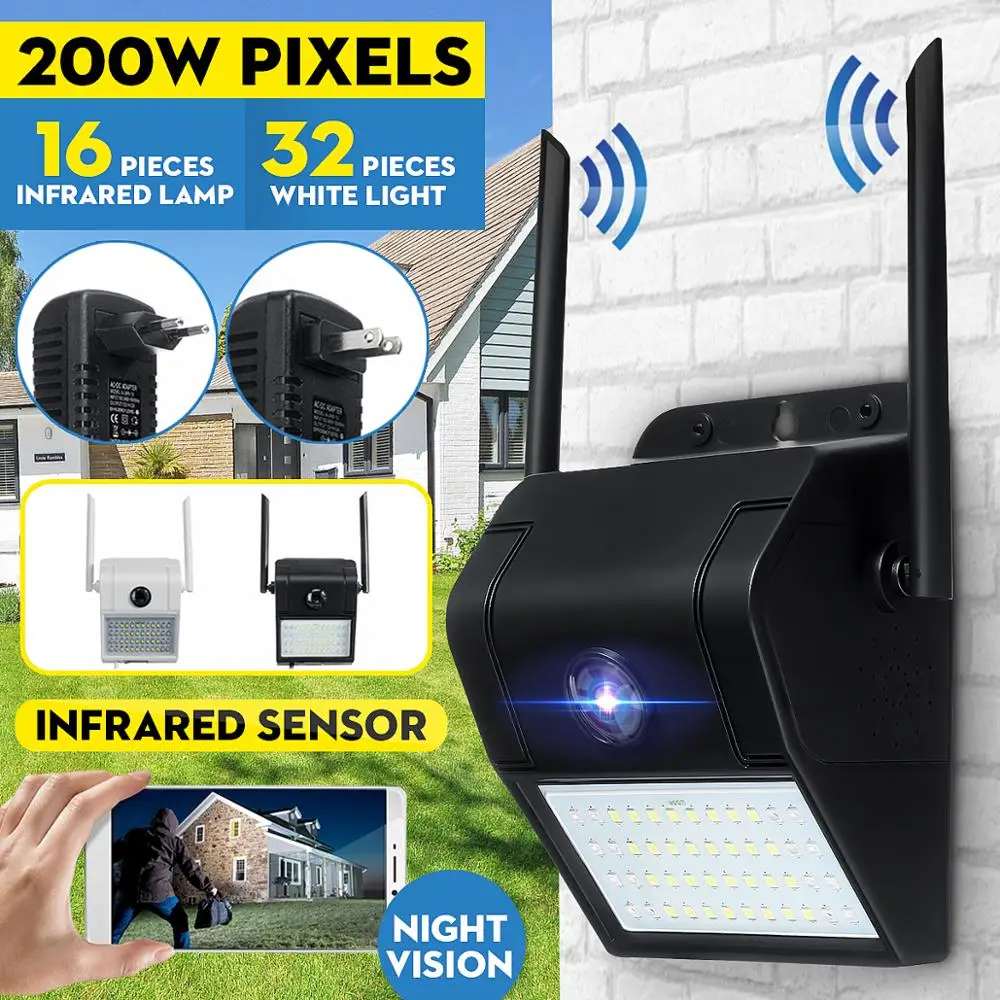 Беспроводная внешняя камера видеонаблюдения светодиодный светильник на