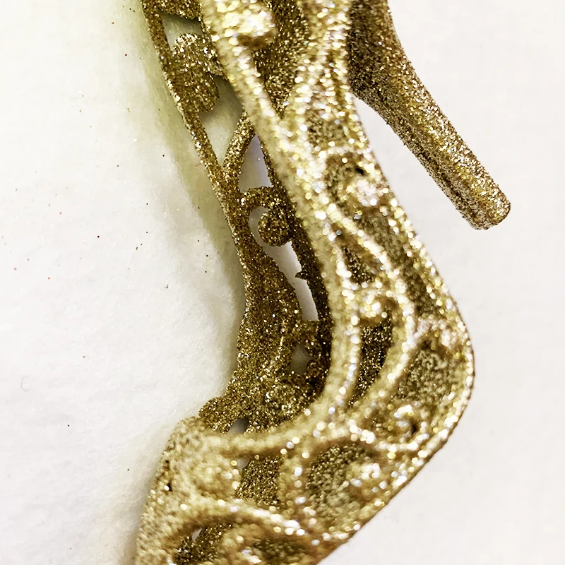 Подвесные Украшения для новогодней елки бледно-золотые открытые на высоком