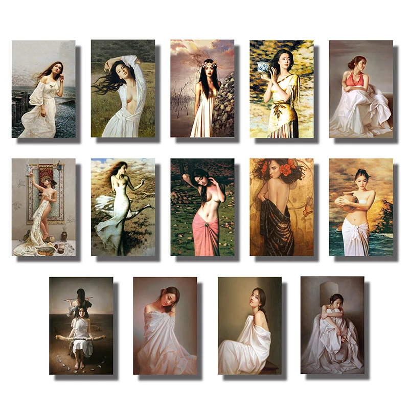 

Sexy Beauty Body Art Portrait Scenery Oil Painting Half Naked Figure Hotel Bathroom Spa Gallery Wall Canvas Poster Decoration