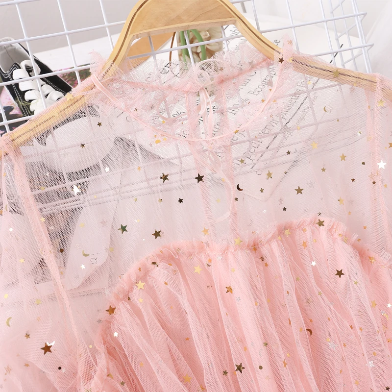 2019 Новое модное женское платье звезды блестки с длинными рукавами и высокой