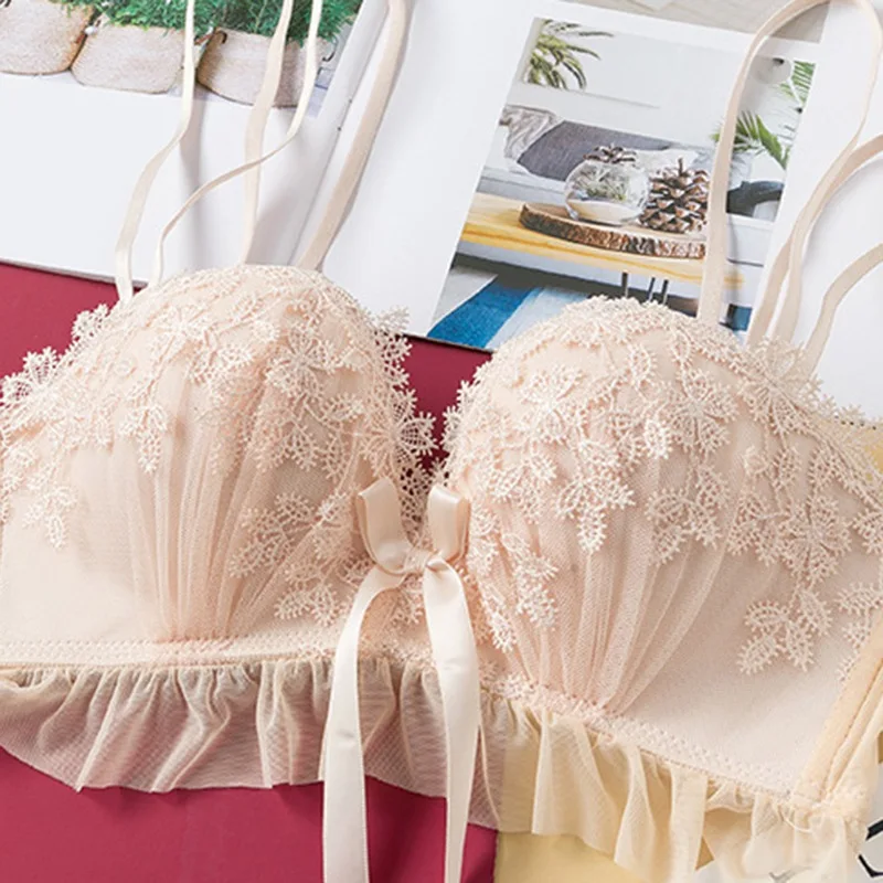 

2021 NEW Plus Size Lace Bras for Women Sexy Lingerie Super Push up Brassiere Girl Deep AB Women's Bralette Underwear