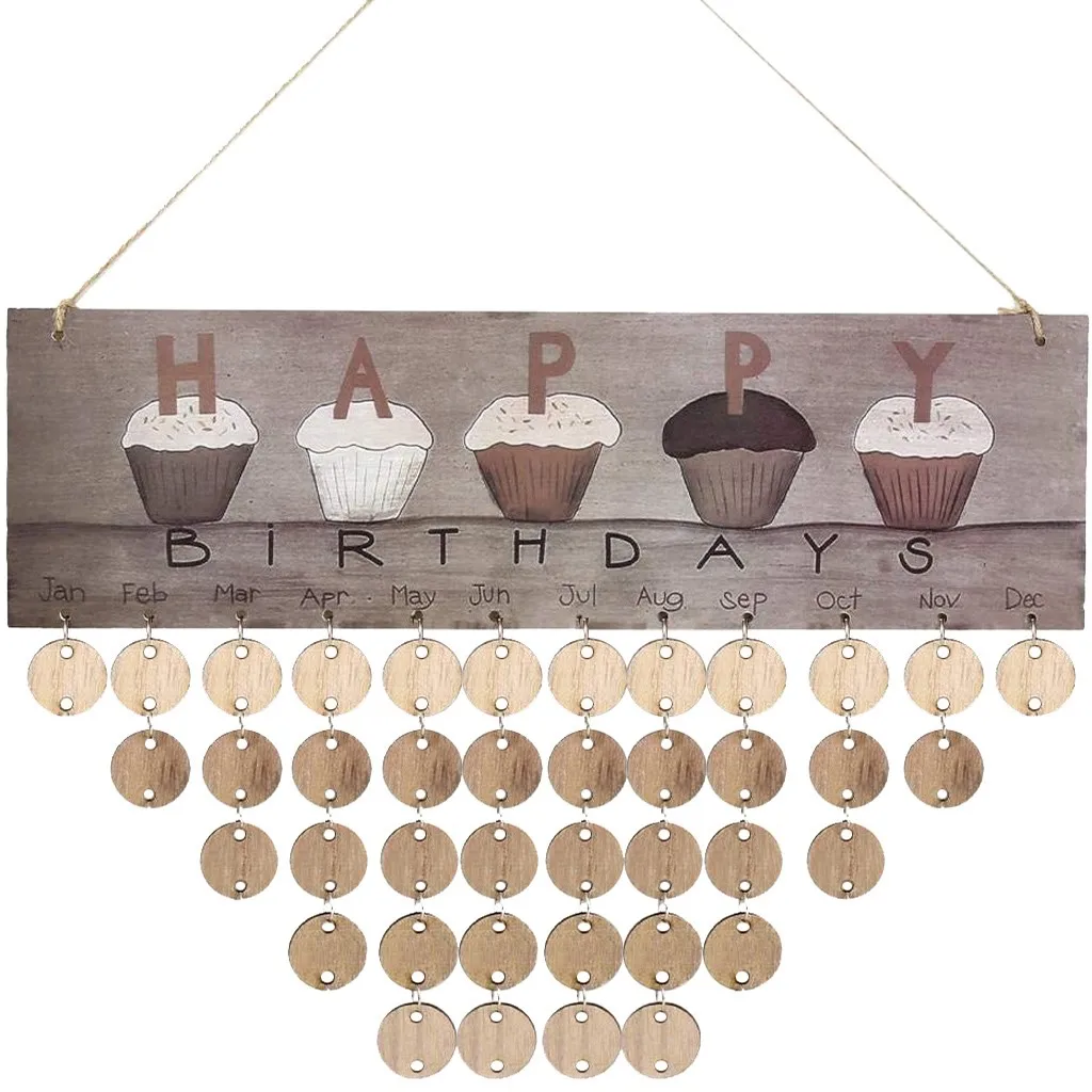 С днем рождения настенный календарь сделай сам торт печатный деревянный знак