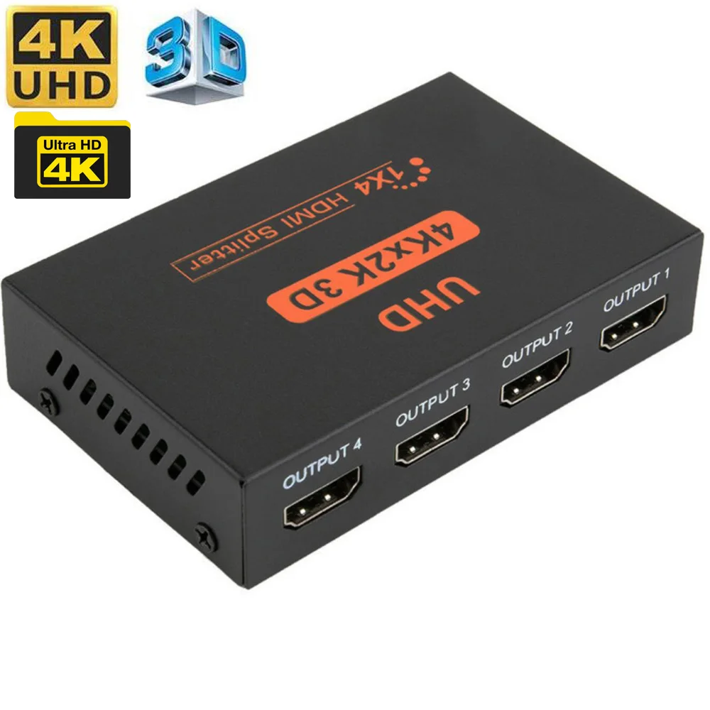 4 портовый HDMI совместимый сплиттер 1X4 распределитель 1 вход выхода 4K 30 Гц для HDTV DVD