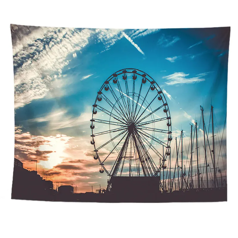 Vintage Tapestry Wall Hanging Blanket Large Building Design Decorative Carpet For Living Room Dropshipping | Дом и сад