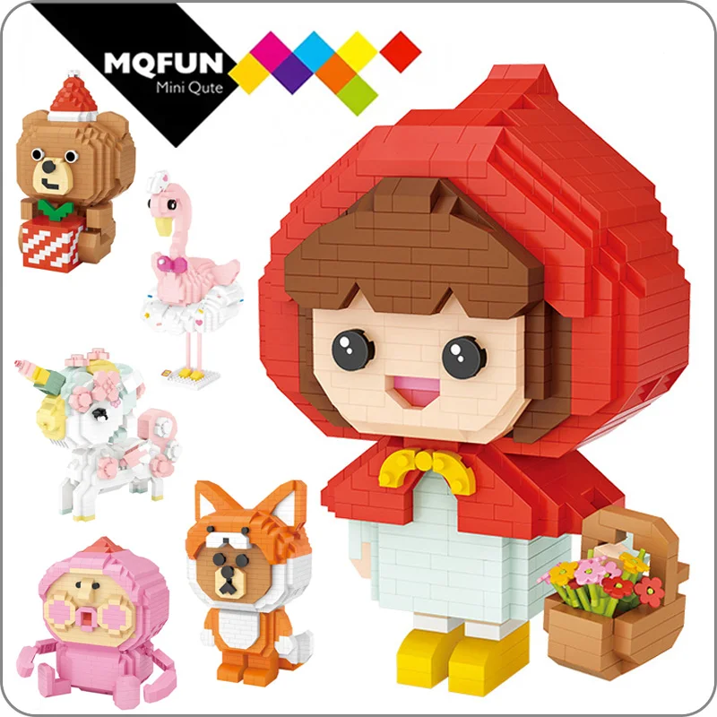 LOZ Алмазные блоки Мультяшные розовый кролик фламинго лягушка крокодил единорог